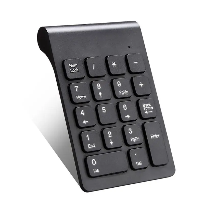 2.4GHz Wireless Numeric Portable Mini Keypad 18 Keys Digital Keyboard for Accounting Teller Laptop Black/White Keyboard