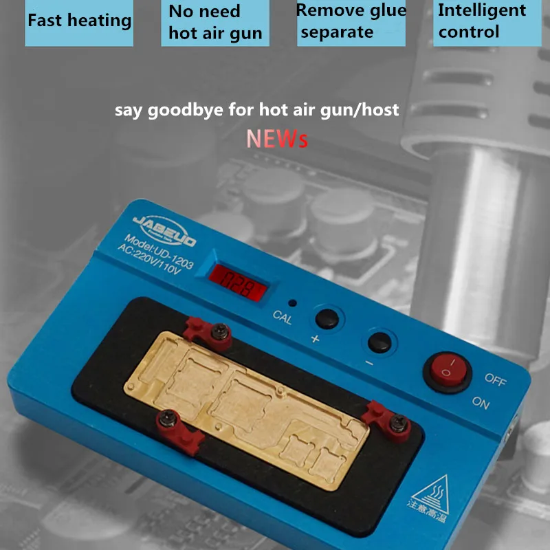3 IN 1 Jabe UD-1203 Mainboard Heating Platform For IPhone X/XS/XSMAX Logic Board Desoldering Demolition Rework Station Tool