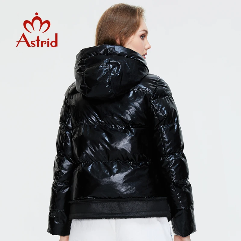 Astrid 2022 Winter Women\'s Parkas Oversize Thick Cotton warm short Jackets Female Coats with Hooded leather Bio Fleece Outwear