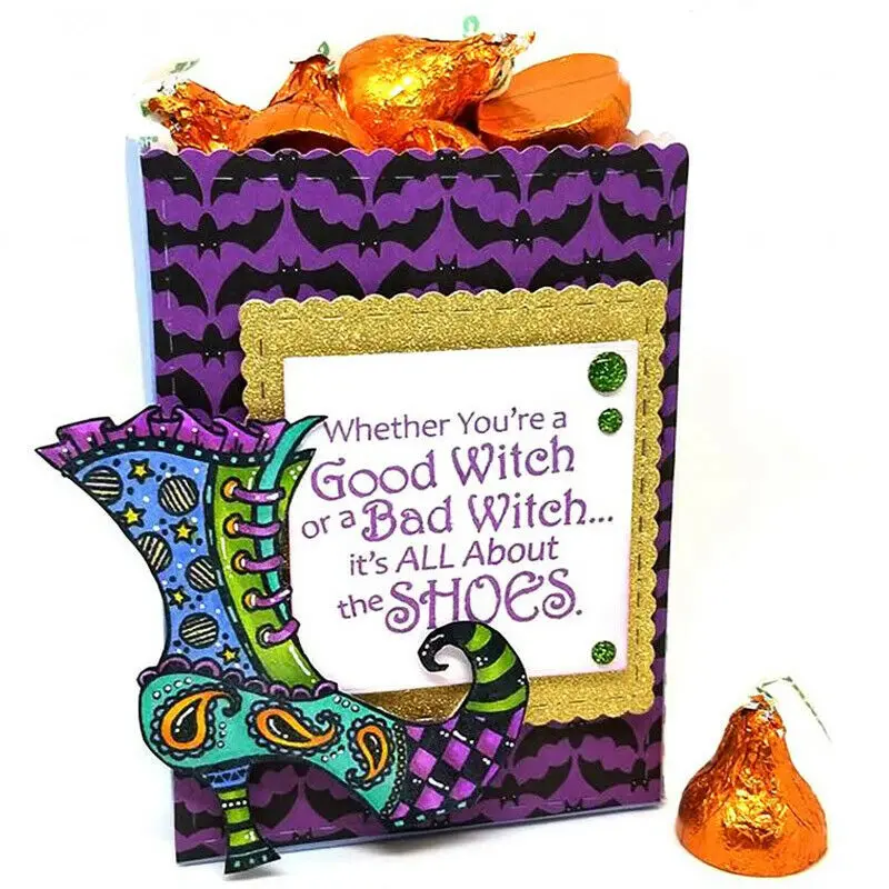 Happy Halloween Clear Stamps with Cutting Die Diy Scrapbooking Decor Cards Painting Cards Embossing Hademade Crafts