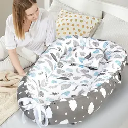 Infants Newborn Baby Lounger Pressure-proof Removable Washable Portable Nest Bed Kids Girls Boys Cotton Crib Toddler Bed in Bed