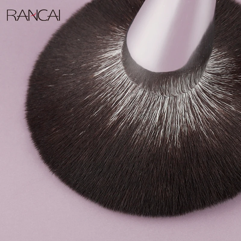 RANCAI 1Pcs Makeup Brush Big Powder Blusher Contour Single Wood Handle Soft Bristles Makeup Brushes Set Cosmetic Beauty Tools