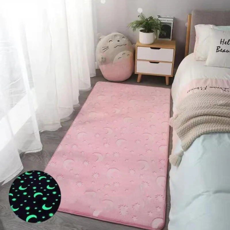 Luminous Carpet Modern Living Room Large Carpet Plush Children's Bedroom Floor Mats Bay Window Cushion Thickening Printing Rug