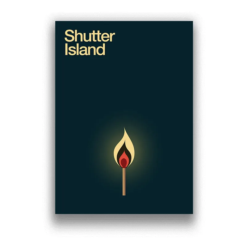 Suspense movie shutter Island  retro style High Quality Painting  poster wall art decoration poster