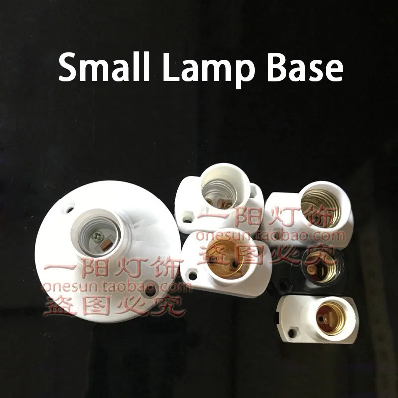 E14 Round Screw Aging Lamp Holder E17 Square Welding Exhibition Lamp Base E12 Small White Black Light Socket