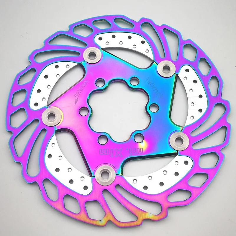 

Colorful MTB DH Disc Brake 140/160/180/203mm Bicycle Cooling Floating Rotor Mountain Road Bike Cool Down Rainbow Ice Rotors