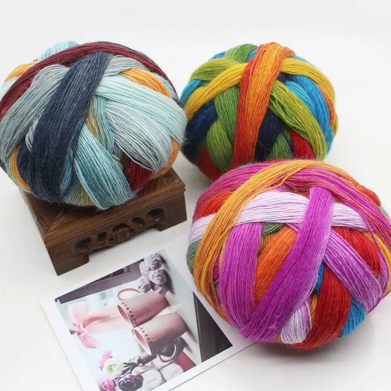 100g 1skein Wool Galaxy Fantasy Yarn for Crochet Knitting Color Gradient Rainbow Soft Yarn Scarf Shawl Blanket Knitting Yarn