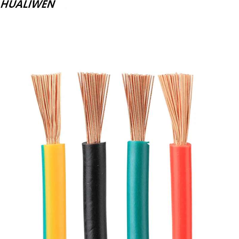 Электрический гибкий провод с сердечником из чистой меди, 5 м, квадратный провод RV 0,5, 0,75, 1,0, 1,5, 2,5