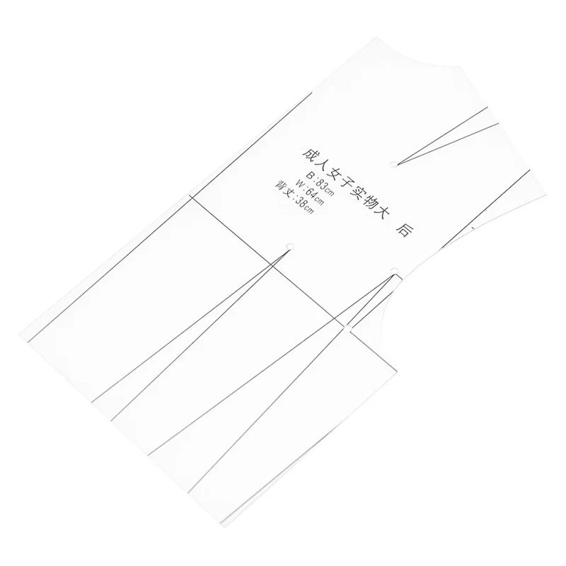 2PCS Transparent 1:4 DIY Craft Garment Prototype Drawing Ruler Accessory Women Clothing Design Ruler Drafting Template