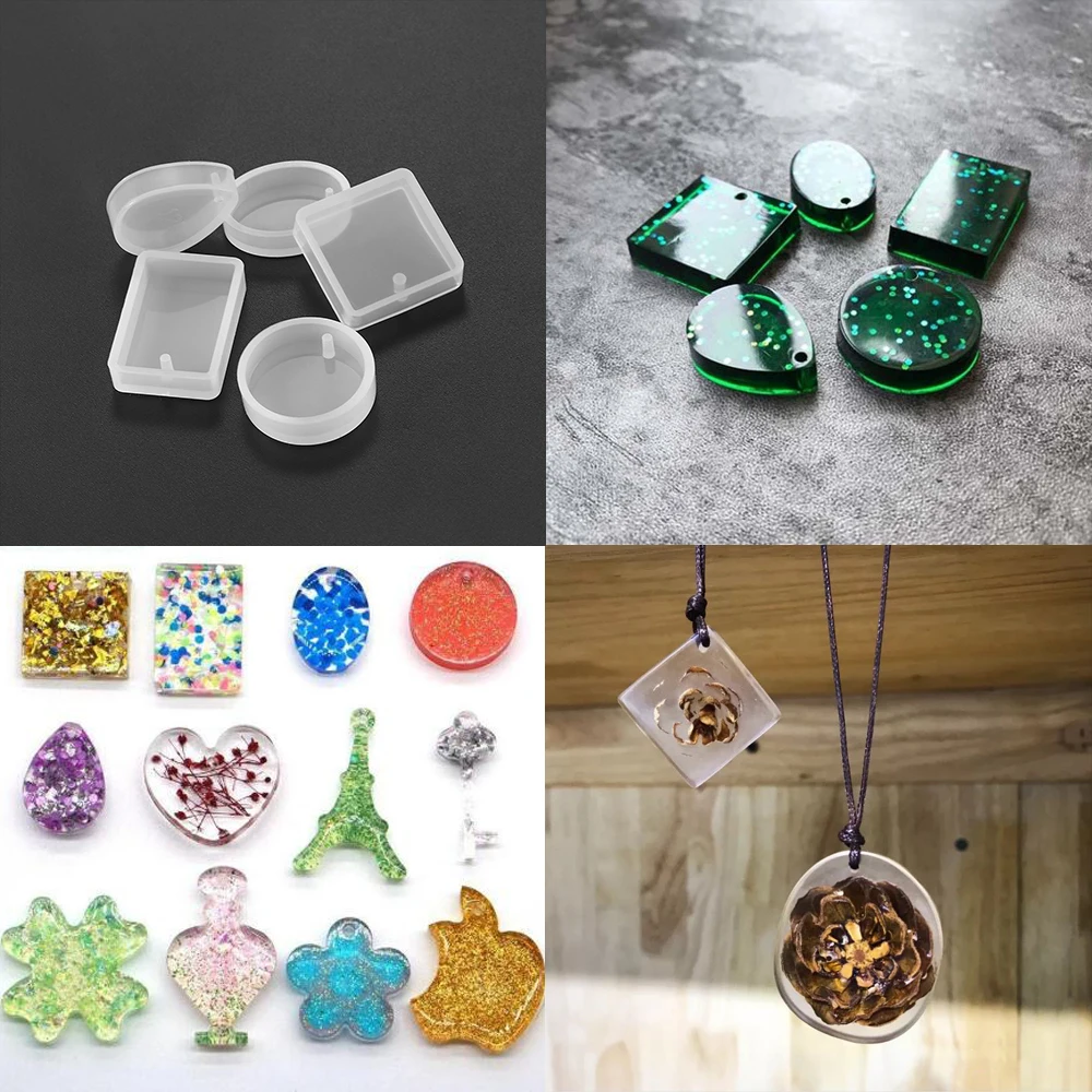 1pcs/set Necklace Pendant Silicone Molds UV Resin Epoxy Resin Mould For Handmade DIY Jewelry Making Finding Tools Supplies