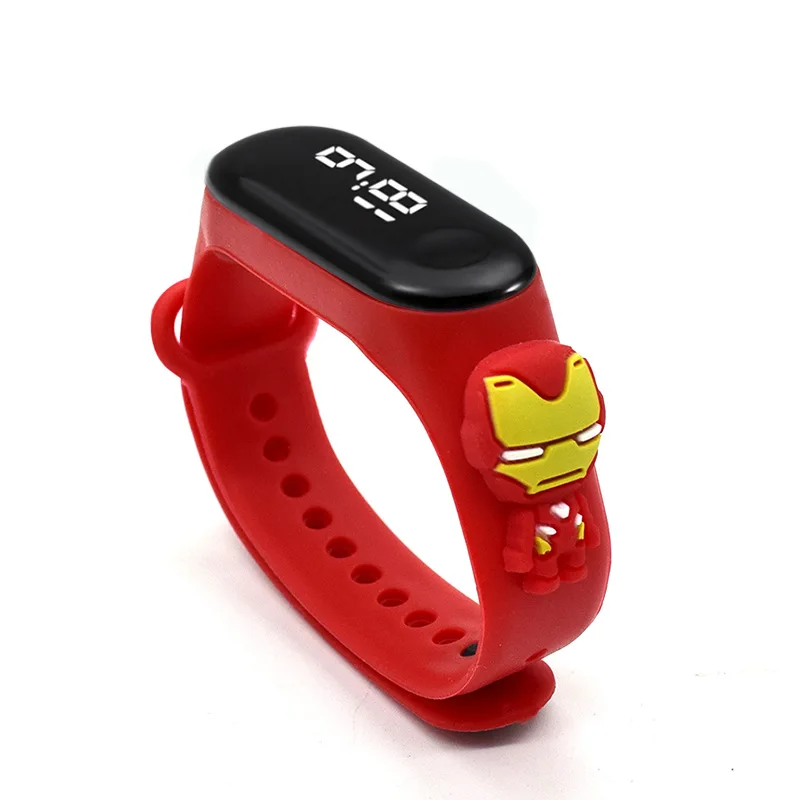 Marvel Children digital watch Spiderman iron Man Mickey Minnie LED sports watch Casual Silicone Children\'s Watch Watch Bracelet