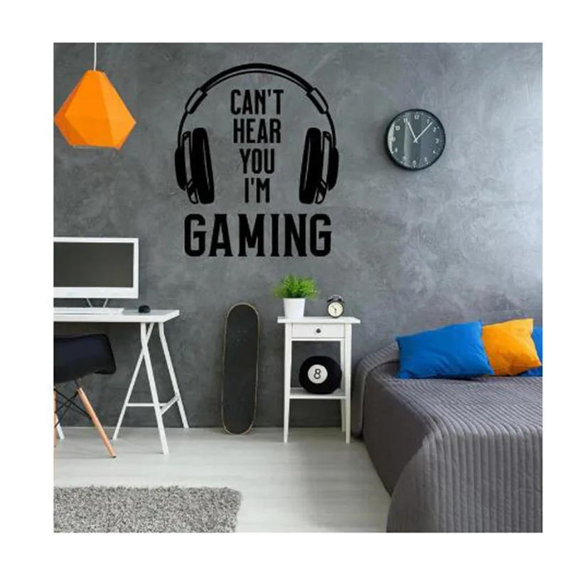 Boy Bedroom Decoration Wallpaper Game Decoration Offer I Am A Gamer, Life Vinyl Decal Wallpaper Is Waterproof And Moisture-proof