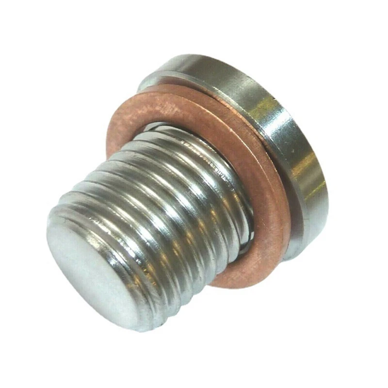 O2 Sensor Exhaust Cap Stainless Steel M12x1.25 Oxygen Wideband Bung Plug Hex Head Suitable for Universal Motorcycle Car