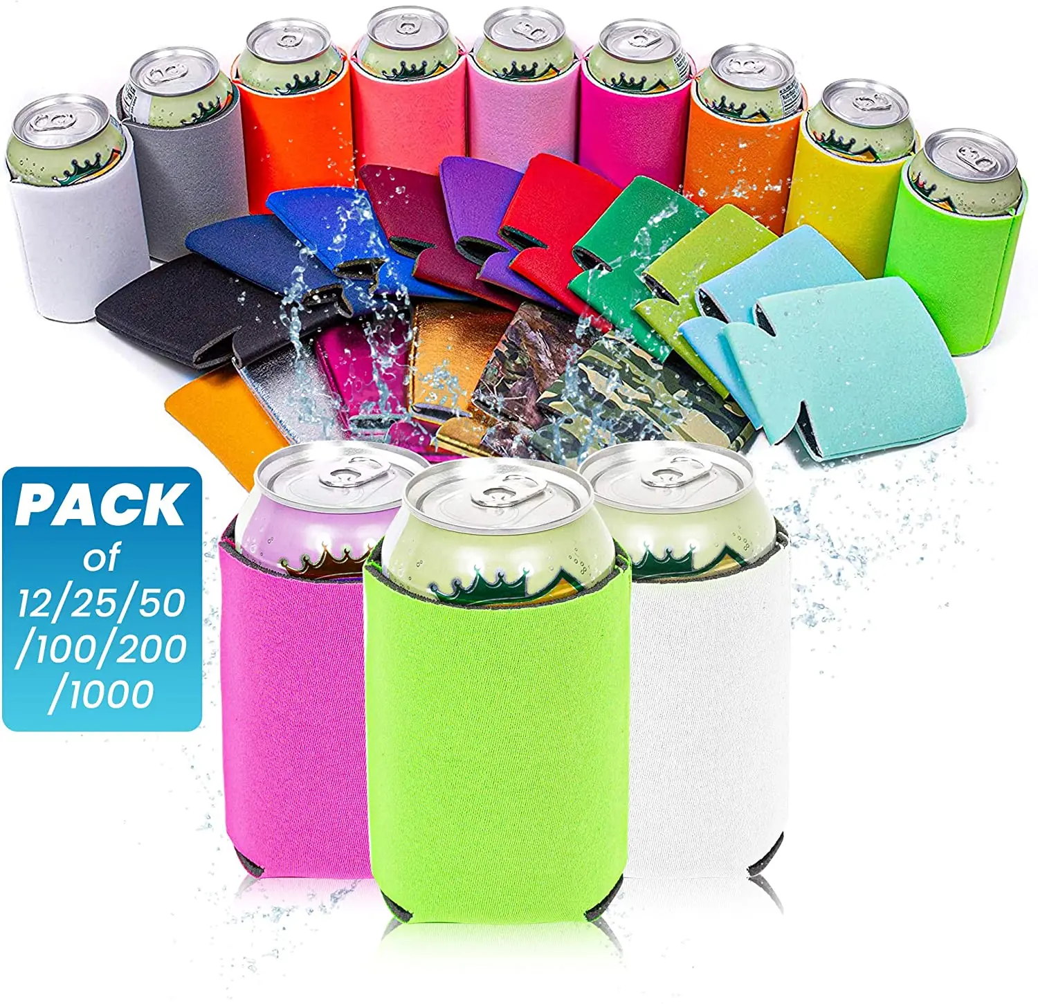 Beer  Can Cooler Sleeve, Coolies Sublimation HTV Insulated, Collapsible For DIY Customizable, Favors, Parties, Events or We