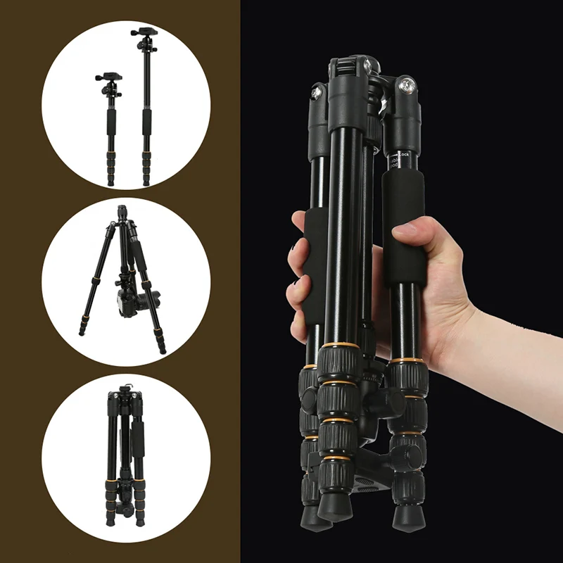 Q666 Professional Camera Tripod  Phone Stand Tripod  Protable Travel Camera Monopod  for DSLR Smartphone Video Live Broadcast