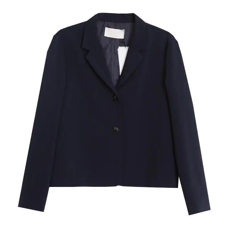 Blazer donna solido monopetto corto All-match cappotto semplice elegante manica lunga per il tempo libero primavera Blazer moda stile coreano