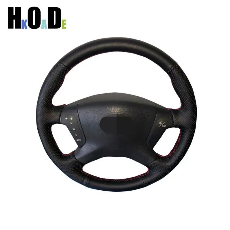 Car Steering Wheel Cover For Toyota Avensis 2003 2004 2005 2006 2007 Hand-sewn DIY Black Microfiber leather