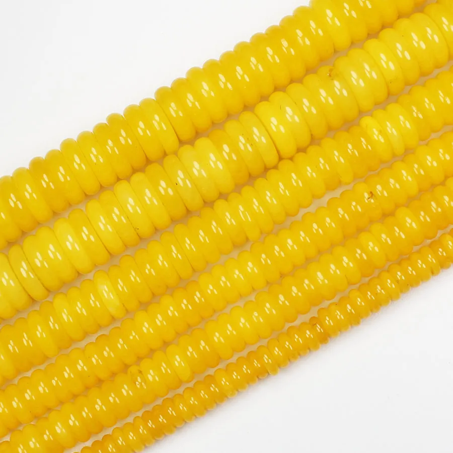 Yellow Jades 2-14mm Rondelle Beads 15inch,For DIY Jewelry Making ! We provide mixed wholesale for all items !