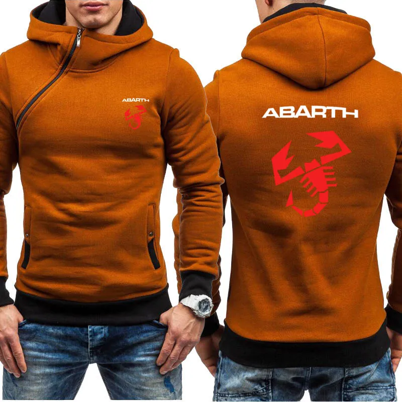 Felpe con cappuccio da uomo primavera autunno Abarth Car Logo Print felpa moda uomo felpa con cappuccio hip hop catena obliqua pullover da uomo Casual