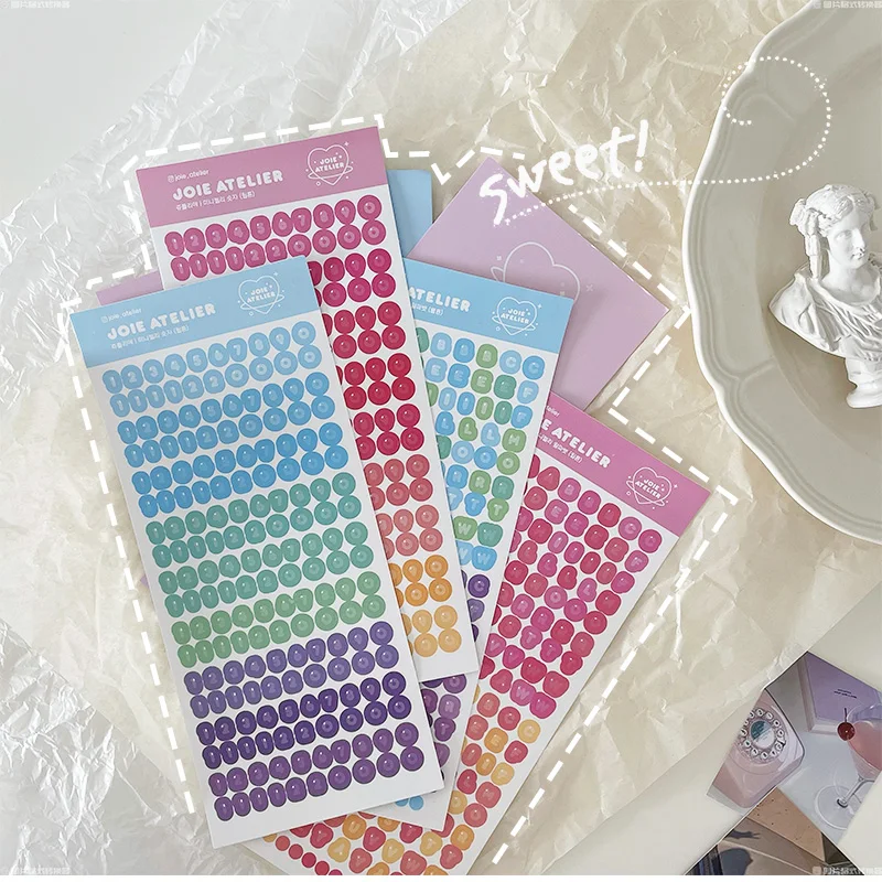 Candy Color Mini Alphabet Stickers Scrapbooking Decorative Number Sticker DIY Diary Album Stick Label Kawaii Stationery