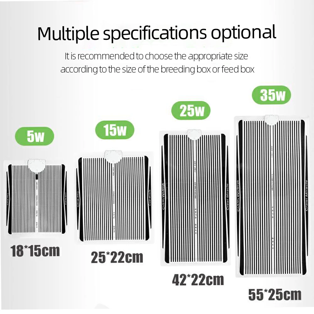 5/15/25/35W tappetino termico per rettili, tappetino riscaldante per animali domestici per serpenti di tartaruga lucertola geco impermeabile sotto