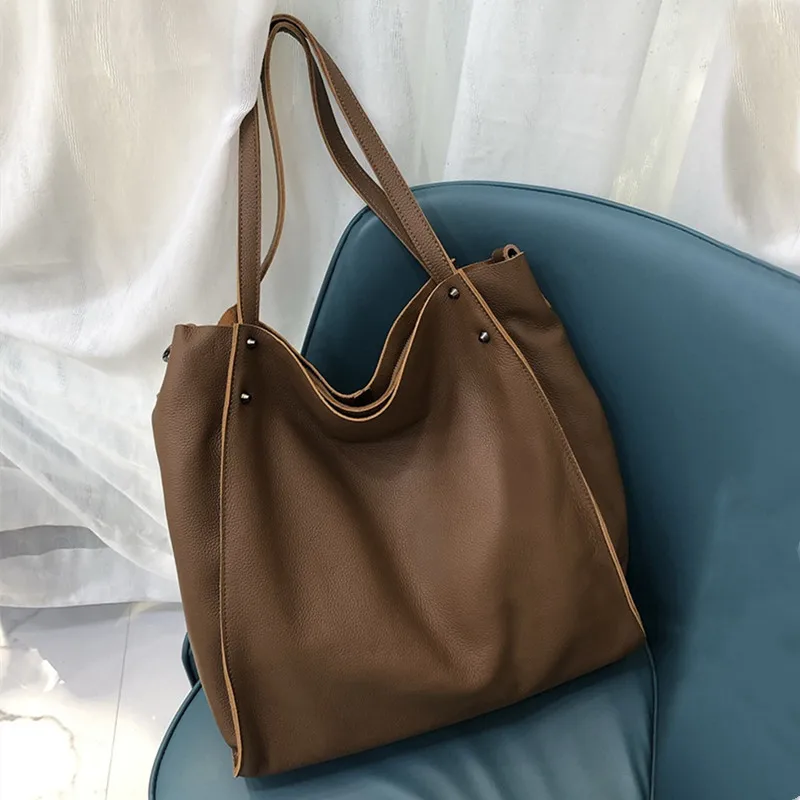 Large Capacity Tote Female Handbags Women Shoulder Bags Soft Genuine Leather Ladies Crossbody Bag Casual High Quality Big Bags