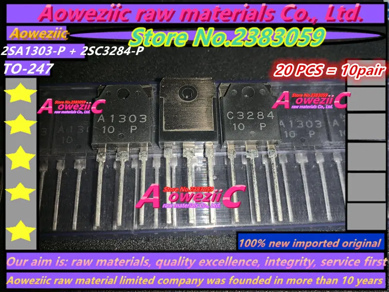 

Aoweziic 20pcs=10pai 100% new imported original 2SA1303-P 2SC3284-P 2SA1303 2SC3284 TO-247 Audio Amp Power Transistor