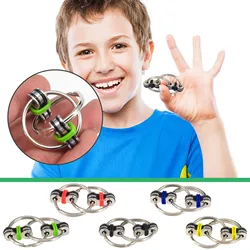 Anti-Stress Bike Chain Fidget Toy para Autismo, Anti-Stress Toys Set, Spinner Key, anel de metal, quebra-cabeça sensorial, 2021 Alívio