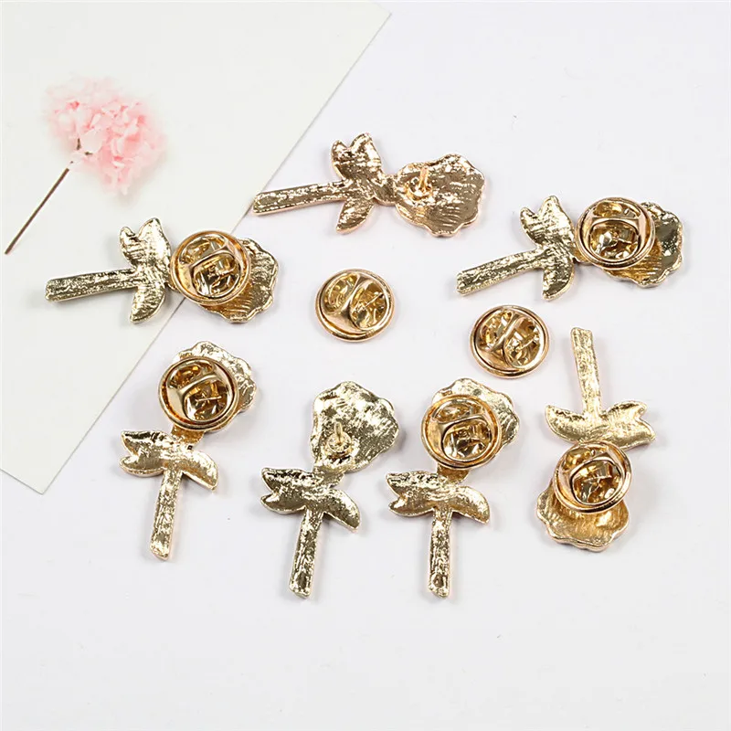 Fashion Women Brooch Multicolor Rose Flower Enamel Badge Clothes Bag Metal Lapel Pins Accessories Girl Jewelry for Friends Gifts