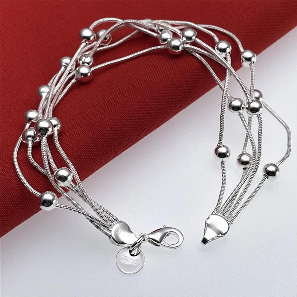 

925 Sterling Silver Bracelet, With Soft Snake Chain, With Feminine Pendant, For Wedding, Engagement, Party Jewelry