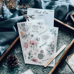 KSCRAFT kwiat pocierać na naklejki Scrapbooking śmieci dziennik rzemiosło transferu naklejki DIY albumy ze zdjęciami dekoracyjne