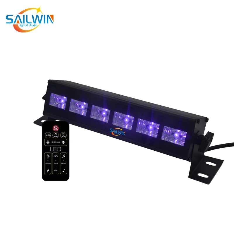 New 6X3W 18W UV LED Wall Light With Remote Control LED Wall Washer Light Stage LED Lamp LED Bar Purple Decoration Light Party