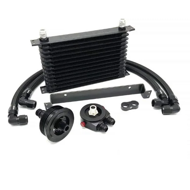 1 set Oil Cooler Kit For BMW N45 N46 Engine Oil Cooler  Black Stainless Steel Braided Hose