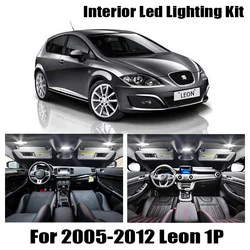 12pcs 100% error free LED Interior Reading dome map Lights bulb Kit for Seat Accessories for 2005-2012 Leon MK2 1P 1P1