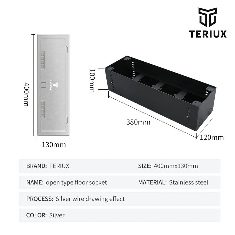 Universal multi ground mounted socket stainless steel floor electrical box outlet built in socket in the countertop