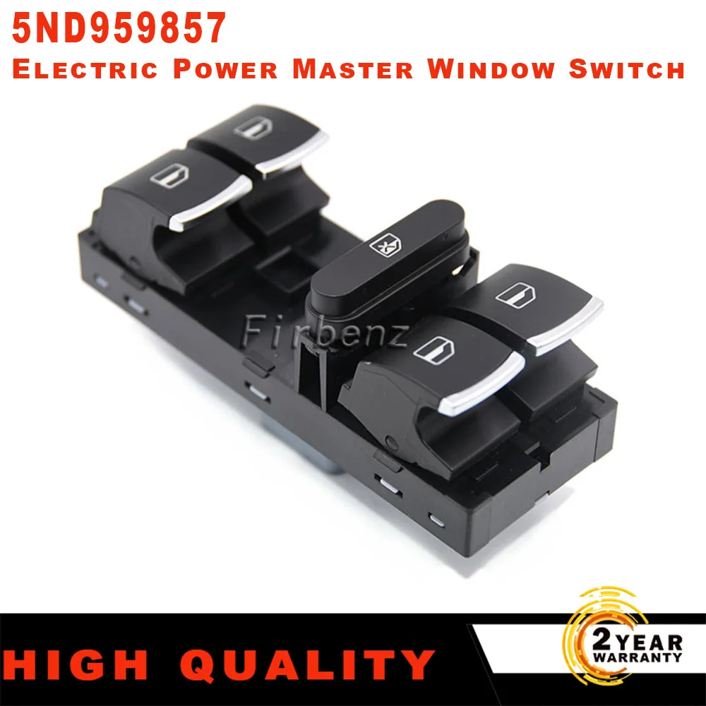 5ND959857 Electric Power Master Window Switch Button For VW Touran Tiguan Passat B6 B7 CC Golf Mk5 MK6 Jetta III