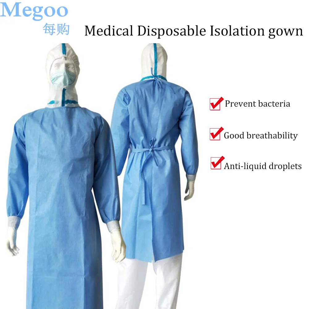 5Pcs Medical Disposable Protective Clothes Non-woven Isolation Gown Anti-bacterial DustProof For Laboratory Hospital Protection