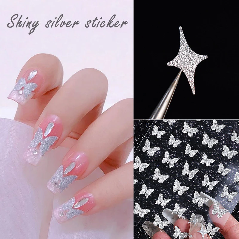 

Heart Nail Stickers Nail Decals Fire Nail Art Glitter Stickers For Nails Butterfly Star Nail Designs Waterproof Press On Nails