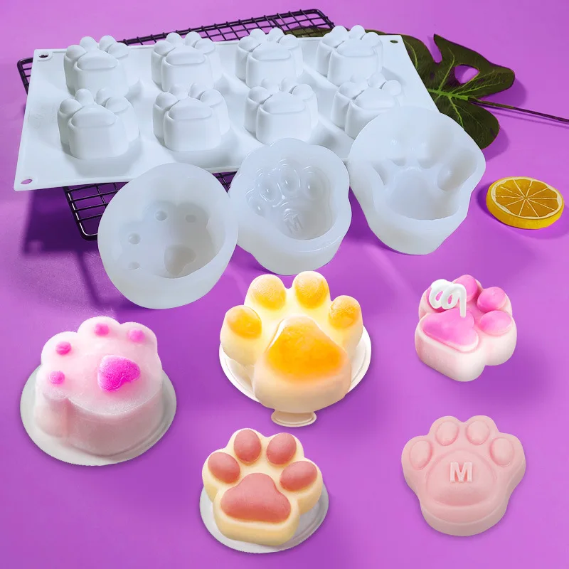 3D Cat Claw Dog Paw Silicone Molds Chocolate Fondant Sugar Craft Gummy Paste Baking Cake Decorating Tools Resin Clay Soap Mould