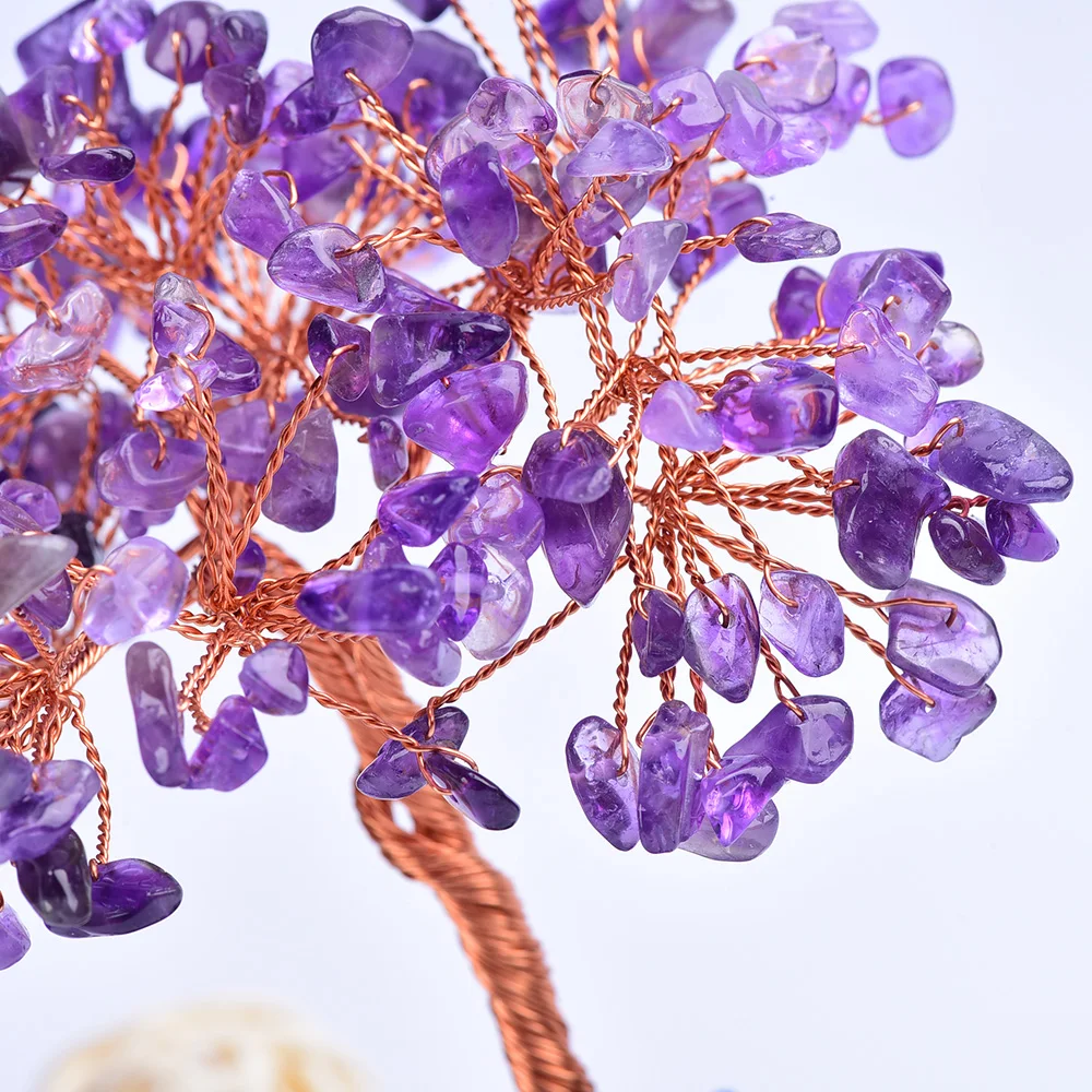13-14cm 1pc Natural crystal stone Amethyst Quartz Rainbow Crystal Cluster Specimen Lucky tree Healing Christmas decorator
