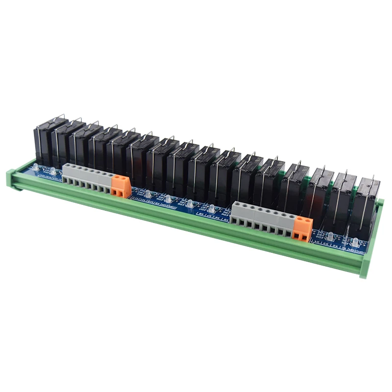 16-Channel 1NO 1NC 5 Pins 12VDC 24VDC Electromagnetic Relays Hongfa Relay Module for Industrial Automation Control