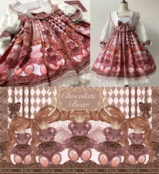 Korona Czekoladowy Niedźwiedź Rozciągliwa tkanina poliestrowa Tkanina do szycia DIY Ręcznie robiony materiał Patchwork sukienka lolita kurtyna Sukienka krzyżowa