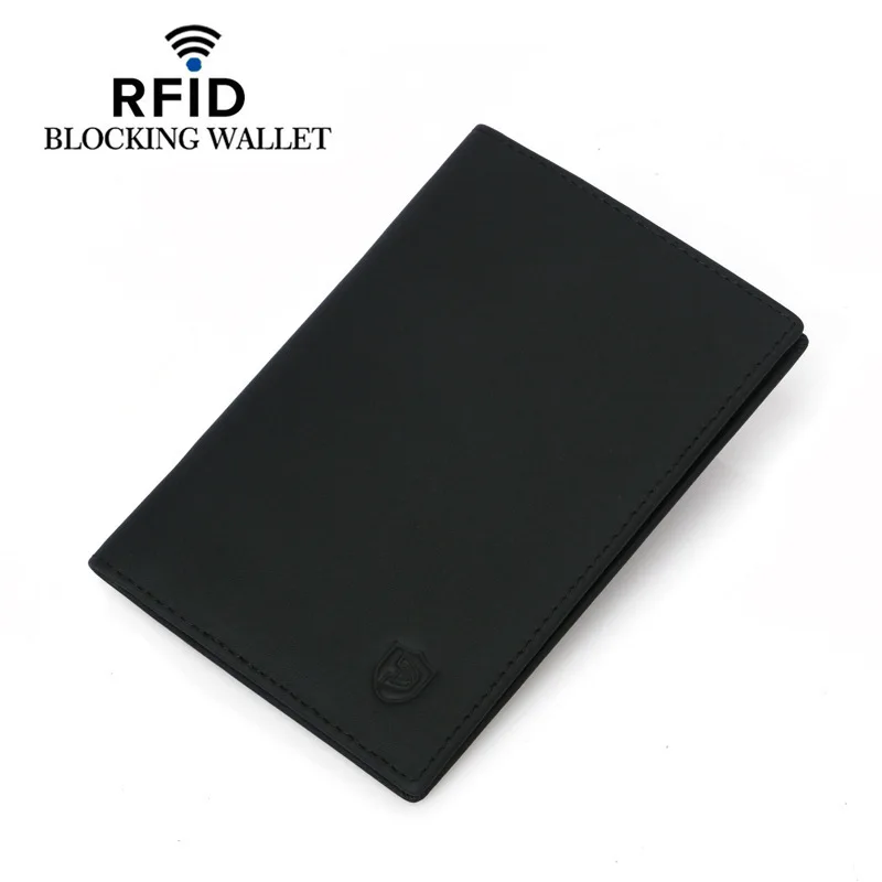 RFID Blocking Passport Wallet Genuine Real Leather Passport Cover Credit Bank ID Card Case Holder Ticket Organizer Men Male