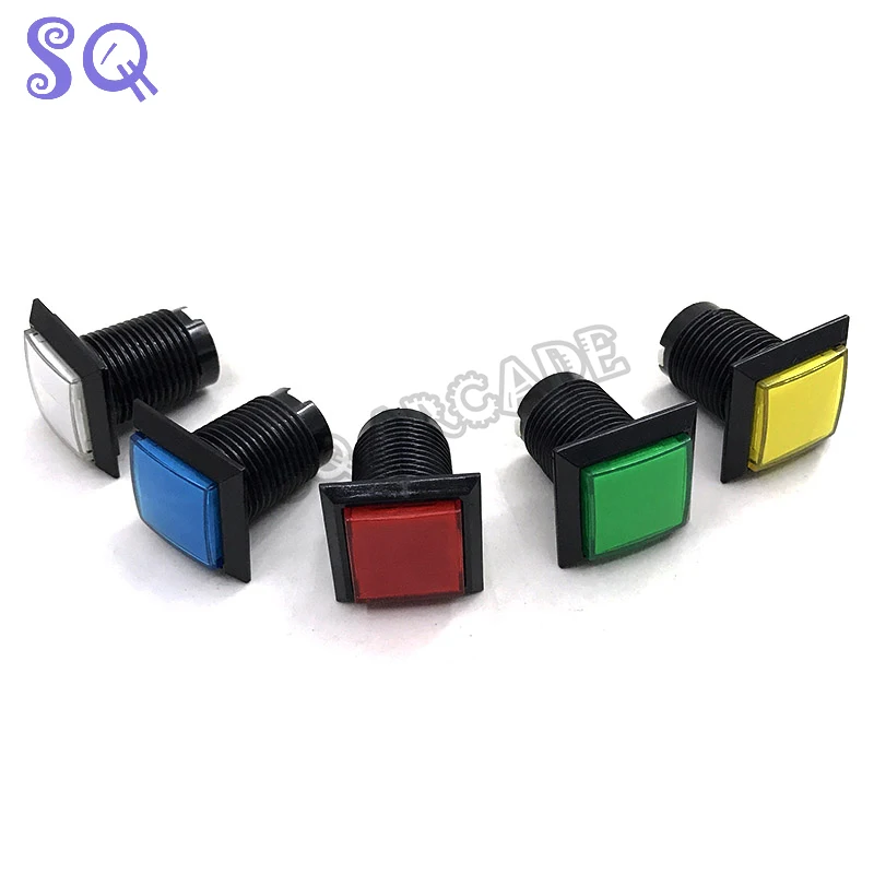 10pcs/set 32mm LED Illuminated Arcade Button 12V Square Push Button with Micro Switch for Coin Operated Games 10colors
