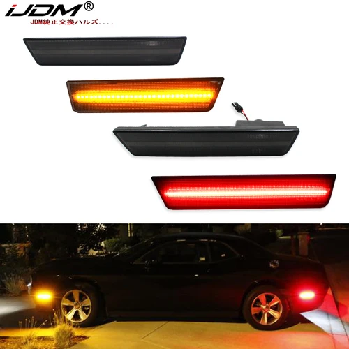 IJDM coche 36-SMD rojo 12V para Dodge Challenger 2008-2014, para Dodge Charger 2011-2014 luces de posición laterales traseras con luces LED rojas