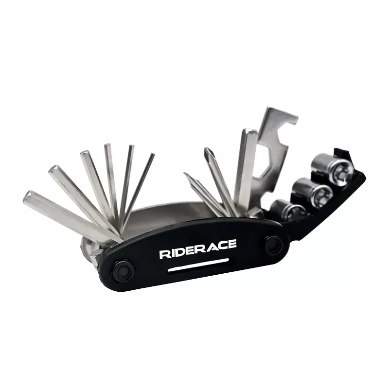 Kit d'outils de réparation de vélo 16 en 1, Mini Kit d'outils de réparation pliable, clé hexagonale multifonction, écrou de pneu, tournevis à clé hexagonale Allen de vélo