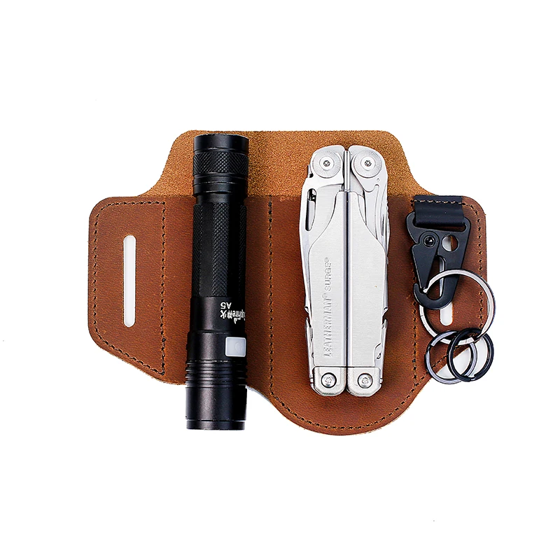 EASYANT Leather Sheath EDC Pocket Organizer with Key Holder Holster Belt Tools Pouch