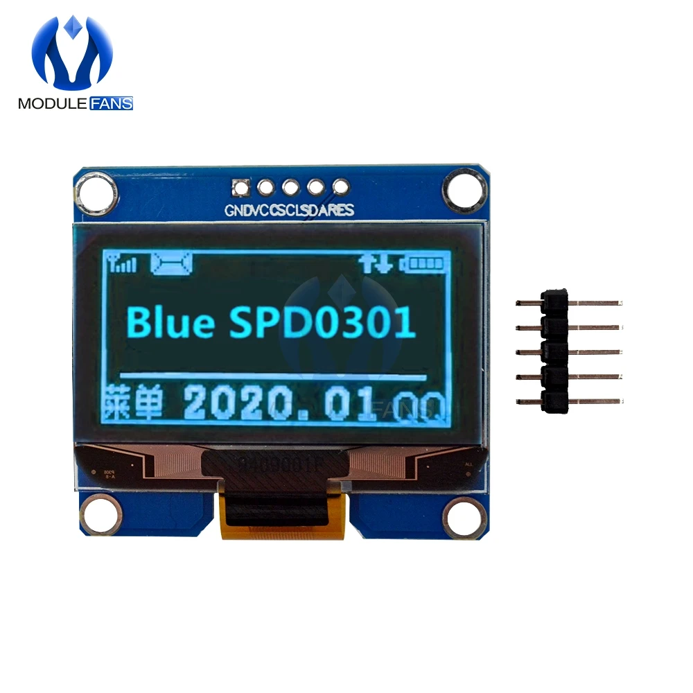 1.54 Inch Geel Wit Blauw IPS 5Pin 128x64 Oled-scherm Module Spi-interface Driver IC Adapter Board voor Arduino