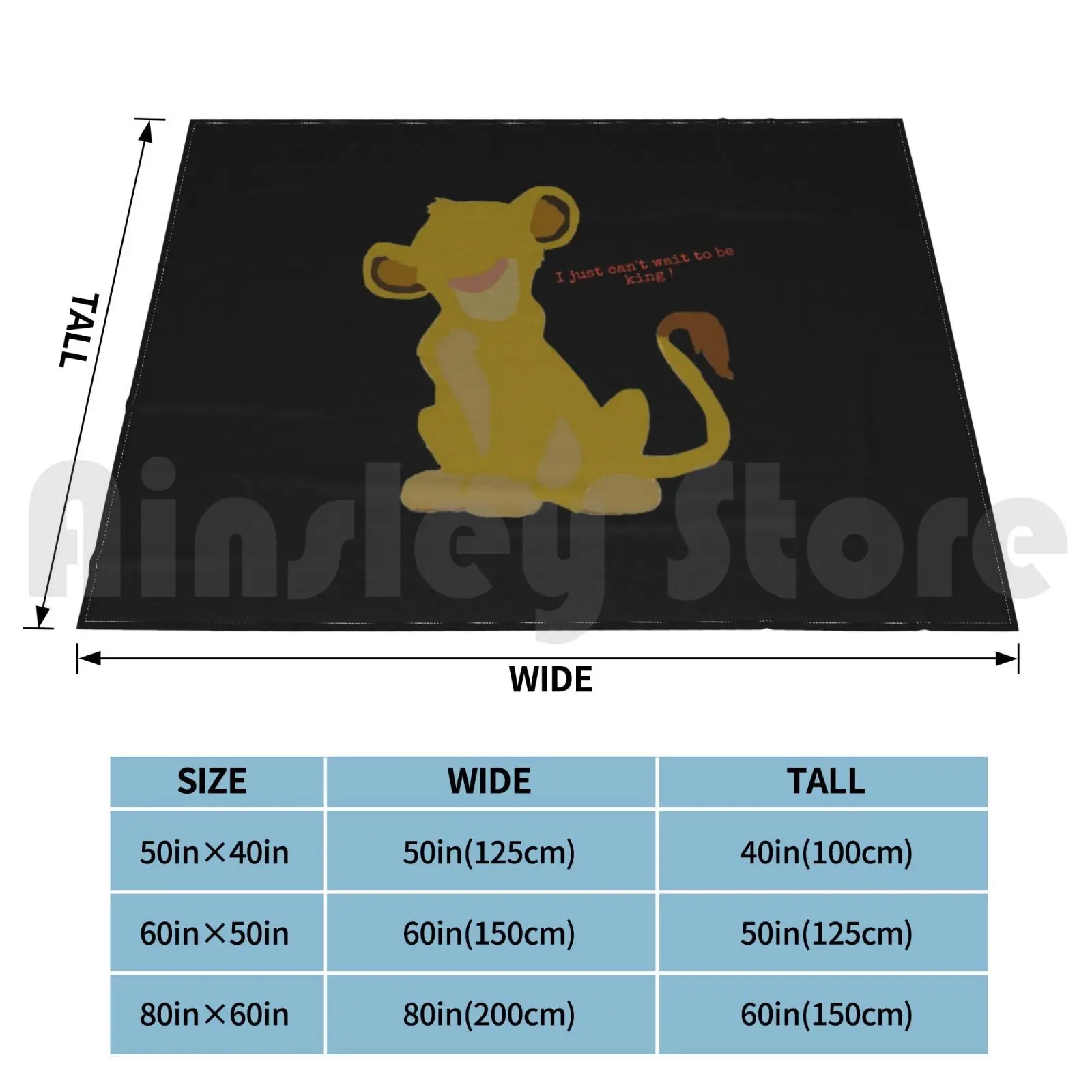 I Just Can’t Wait To Be King Blanket Fashion Custom Simba Lion King Broadway