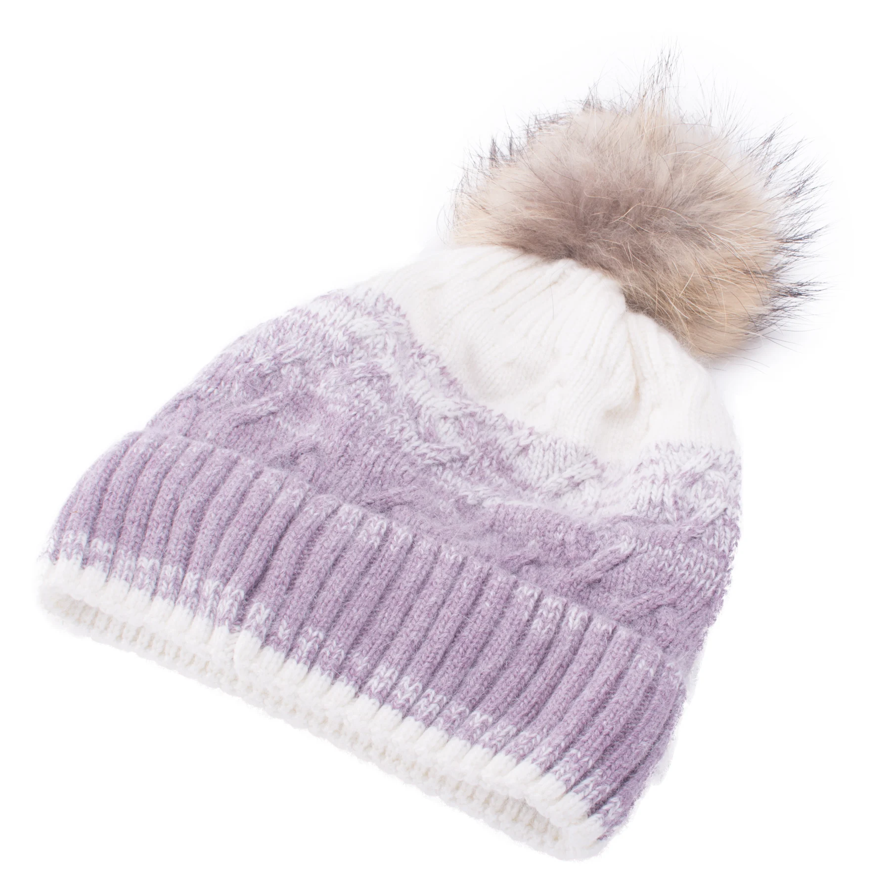 

Womens Knitted Wool Fleece Inside Beanie Skull Pom Bobble Winter Hats T491